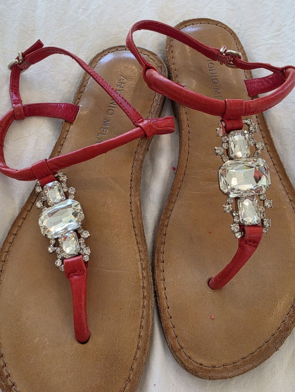 ANTONIO MELANI Lyla Flat Sandals With Rhinestonesn